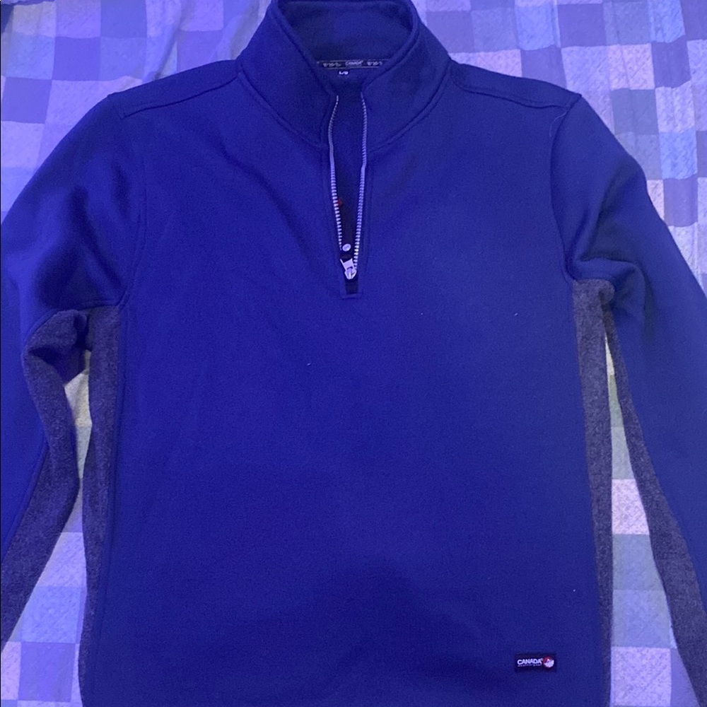 Men's Blue and Gray Sweater